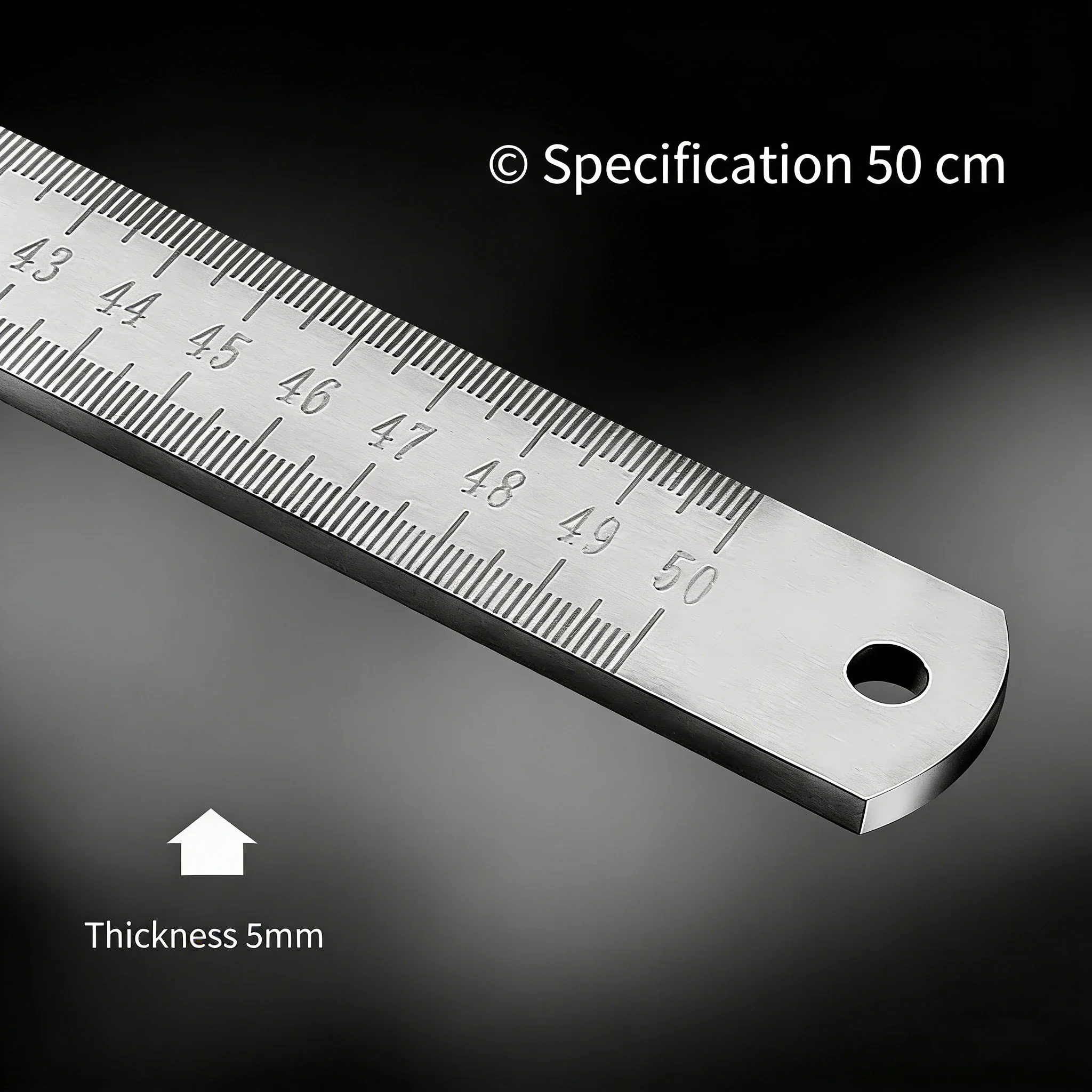 Engineered for Emergencies: 50cm Stainless Steel Ruler with Hardened Tip for Measurement & Window-Breaking - Image 5