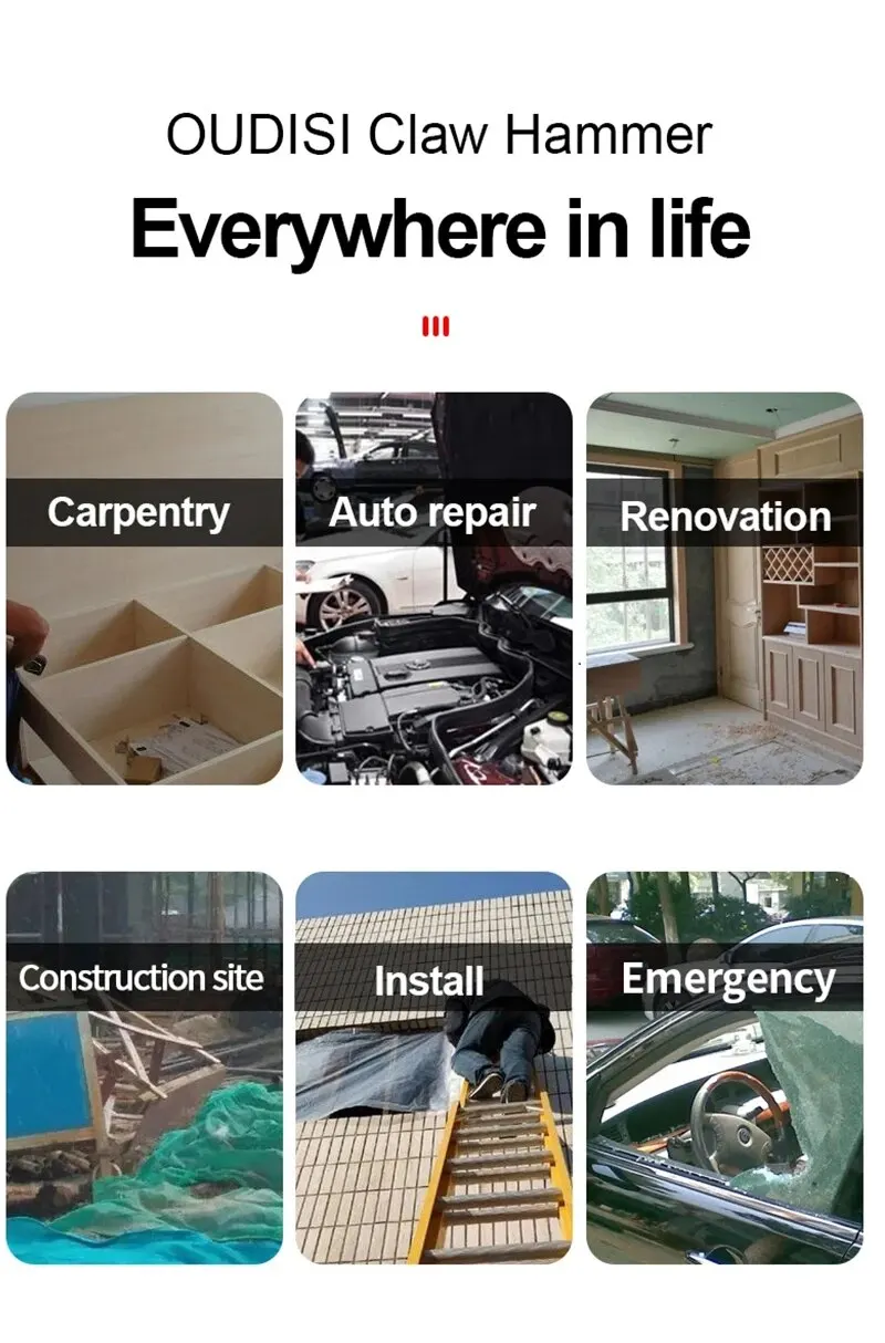 AIRAJ Multifunctional Sheep Horn Hammer Industrial Grade Decoration Household Hammer Wrapped with Glue Non Slip Hardware Tool - Image 13