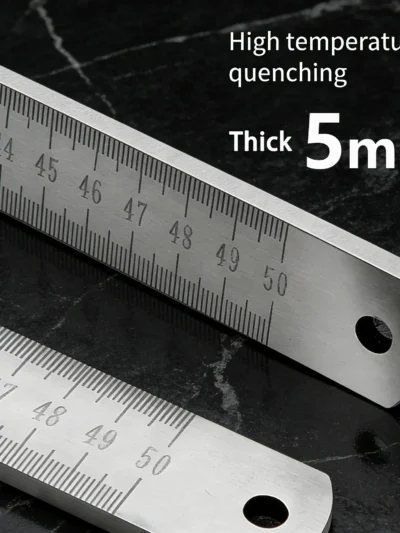 Engineered for Emergencies: 50cm Stainless Steel Ruler with Hardened Tip for Measurement & Window-Breaking