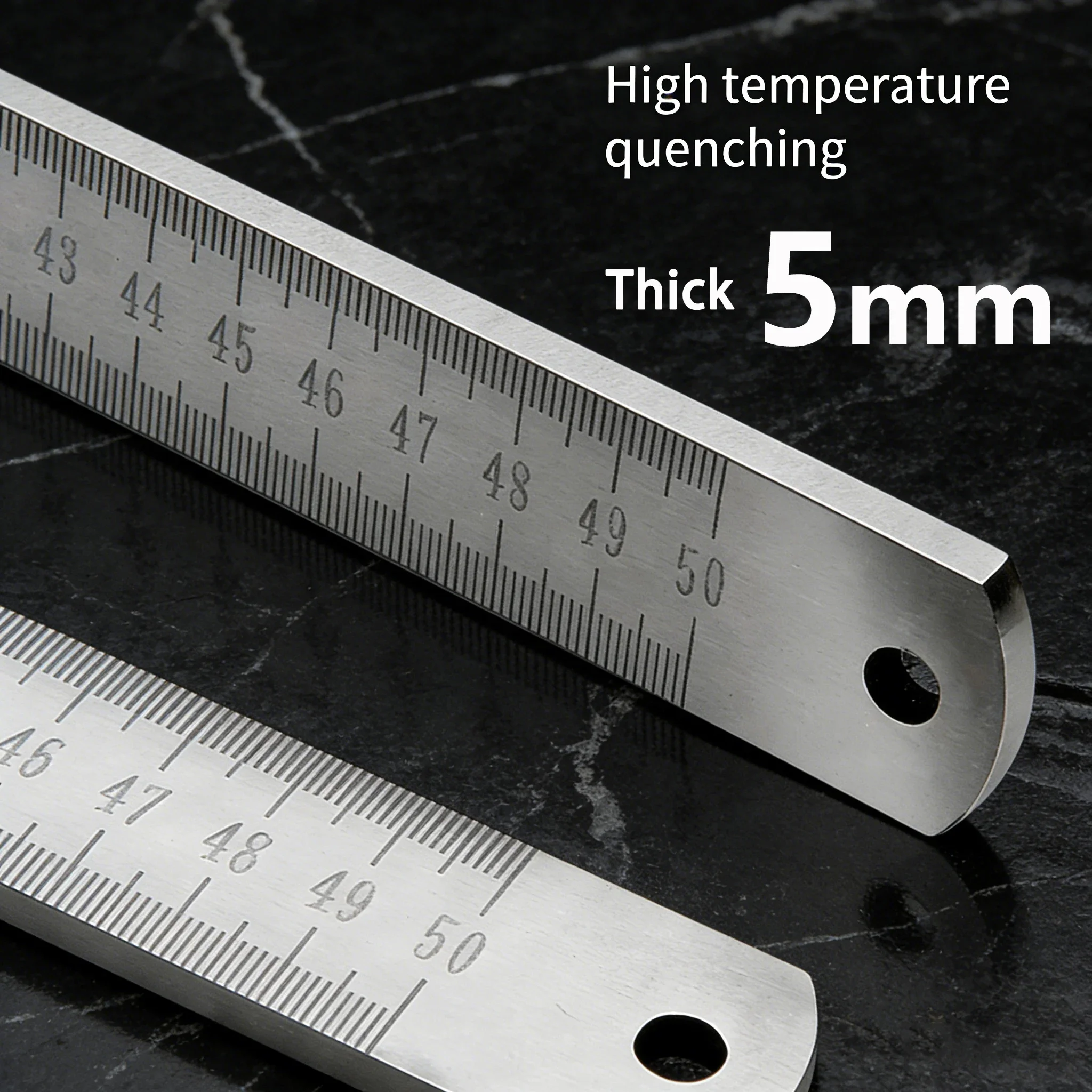 Engineered for Emergencies: 50cm Stainless Steel Ruler with Hardened Tip for Measurement & Window-Breaking