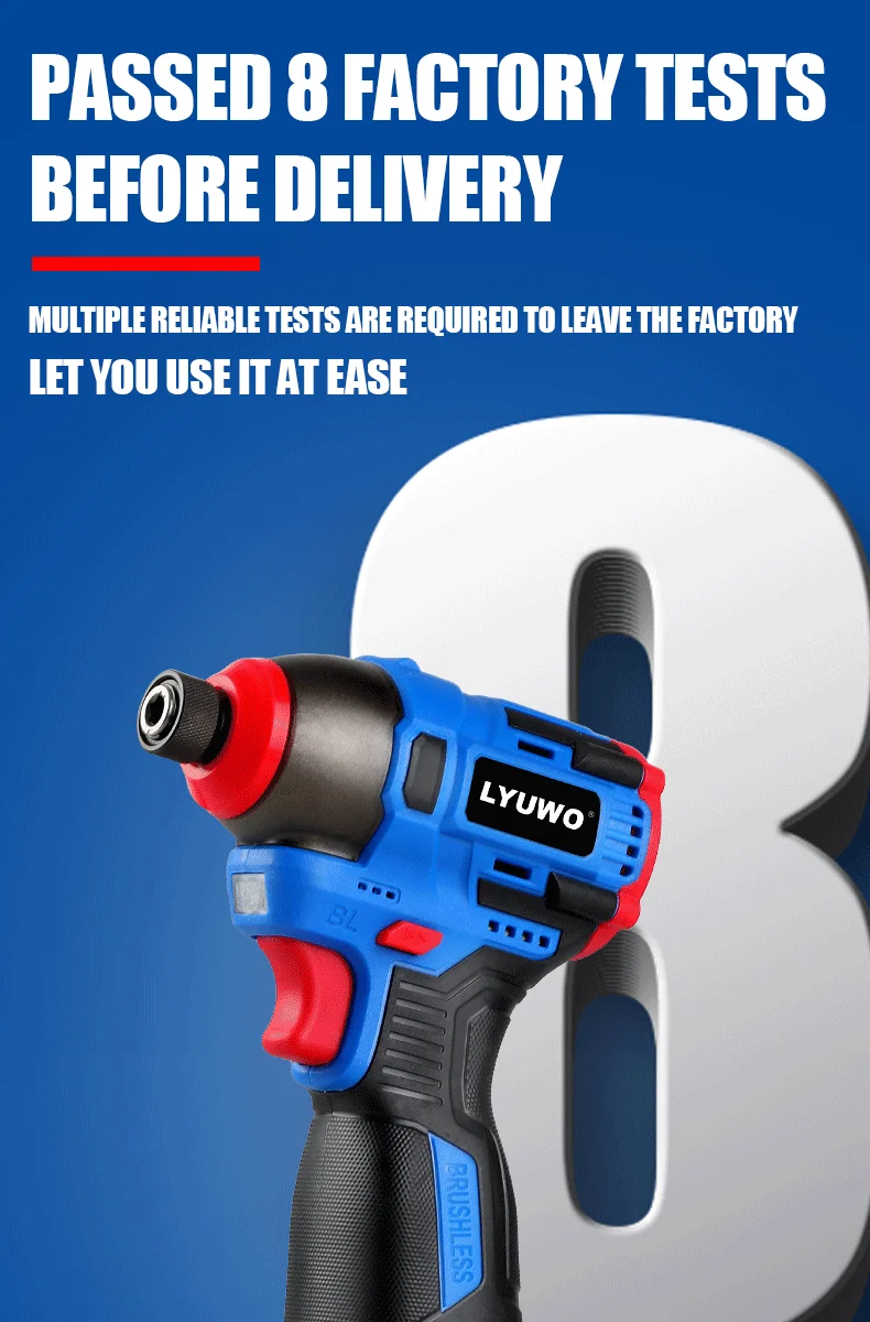 LYUWO Brushless 16V Electric Screwdriver With a Large Torque Of 160N. M, Impact Type Cordless Drill, Household Multi-functiona - Image 10