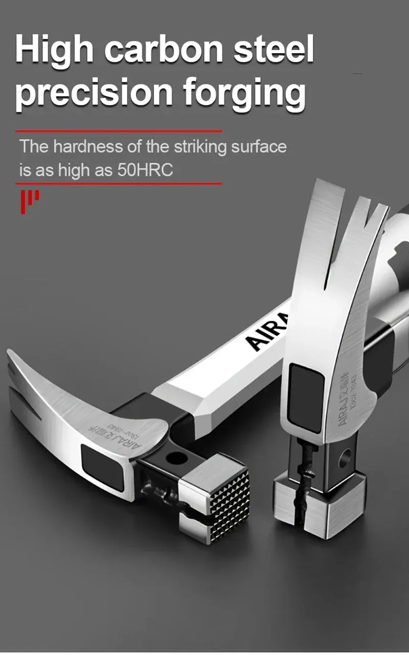 AIRAJ Multifunctional Sheep Horn Hammer Industrial Grade Decoration Household Hammer Wrapped with Glue Non Slip Hardware Tool - Image 12