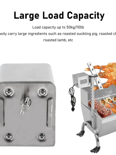 Grill Rotisserie Motor 15W 110lb Load Bearing Auto Rotation Electric Barbecue Motor for Pig Chicken Goat Roaster