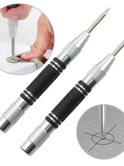 2pc Spring Type Glass Striker Automatic Center Punch Locator Window Breaker Centering Punch Tool