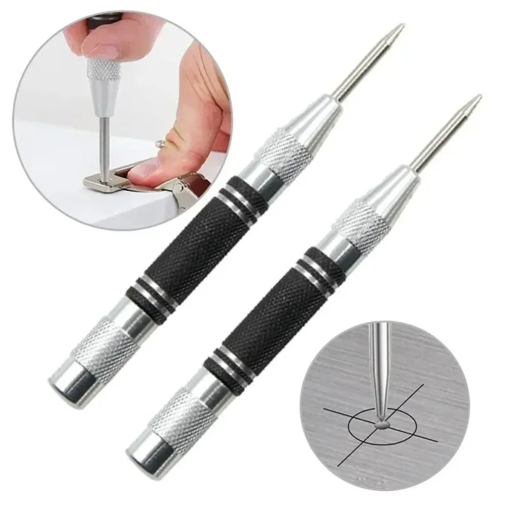 2pc Spring Type Glass Striker Automatic Center Punch Locator Window Breaker Centering Punch Tool