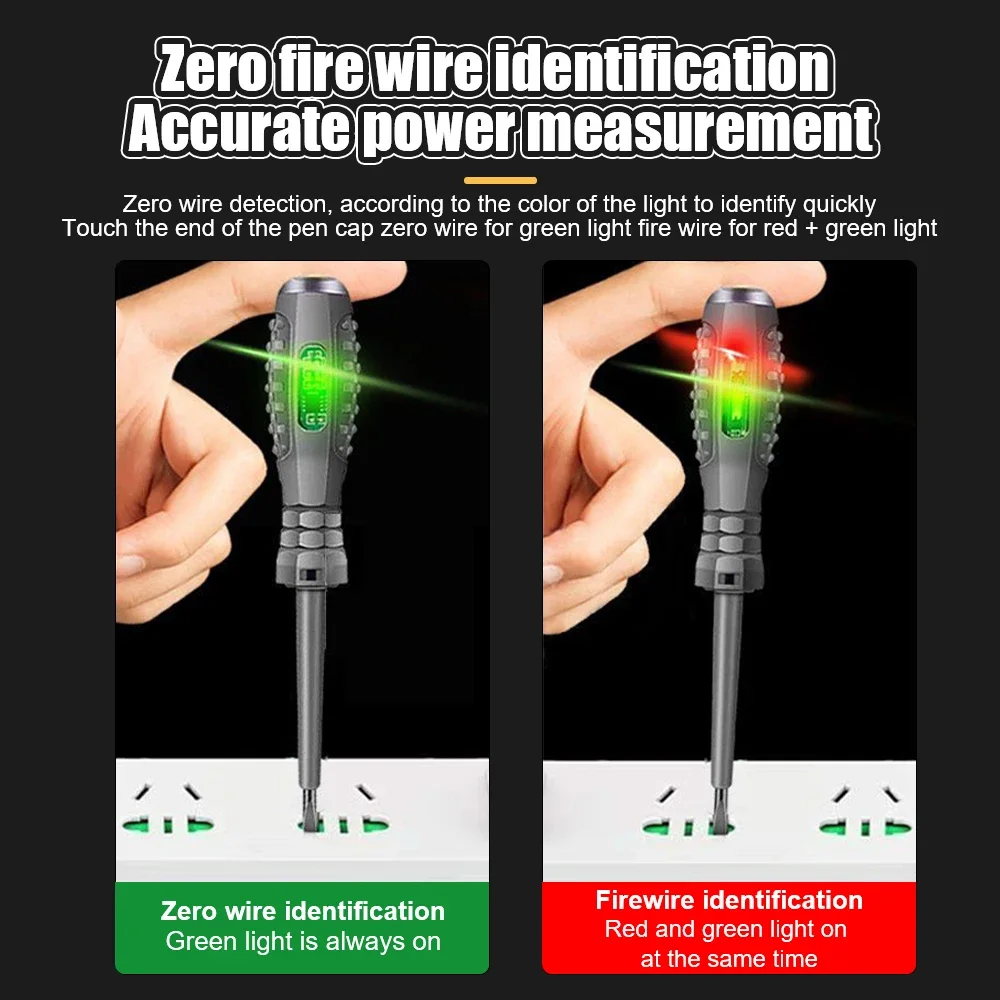2pcs Word/Cross electrician screwdriver 12-220V Voltage Tester Pen AC/DC Induction Insulated Electricians Screwdriver Hand Tools - Image 11