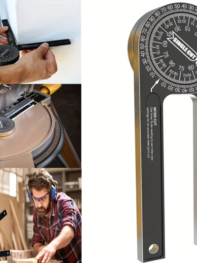 Aluminum Miter Saw Protractor | 7-Inch Rust Proof Angle Finder Featuring Precision Laser Engraved Scales