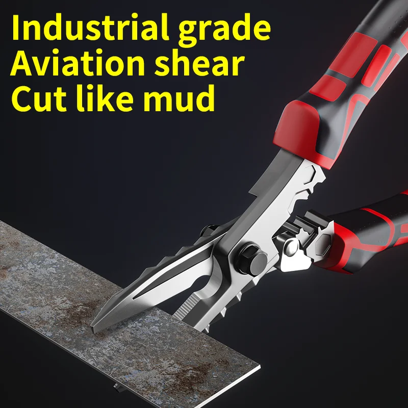 Multi-Functional Electrician Scissors, Crimping Wire Cutting Tool with Wrench Function for Metal Sheet and Cable Cutting - Image 11